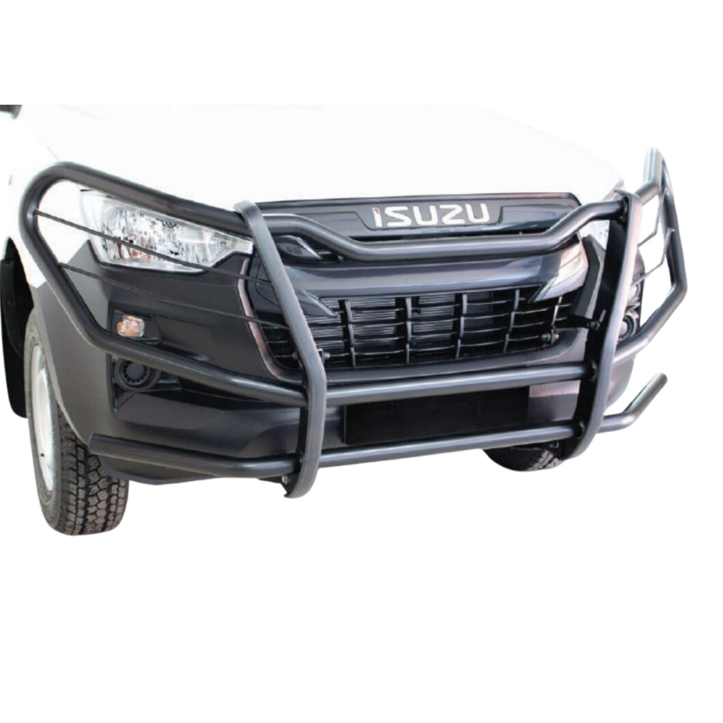 Isuzu D-MAX Headlight Wrap Around Bush Bar Black Stainless Steel