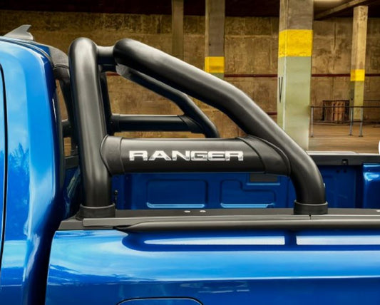 Ford Ranger Next Gen Sports Bar with Oval Side Tubes Black Stainless Steel