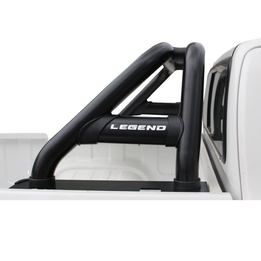 Toyota Hilux Legend Oval Sports Bar Black Stainless Steel