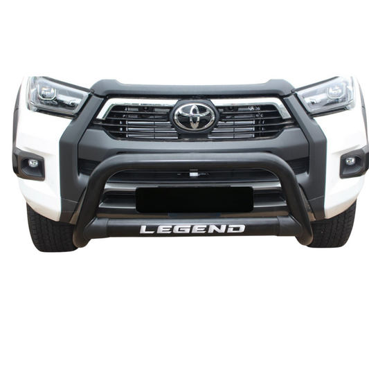 Toyota Hilux Legend Oval Nudge Bar Black Stainless Steel