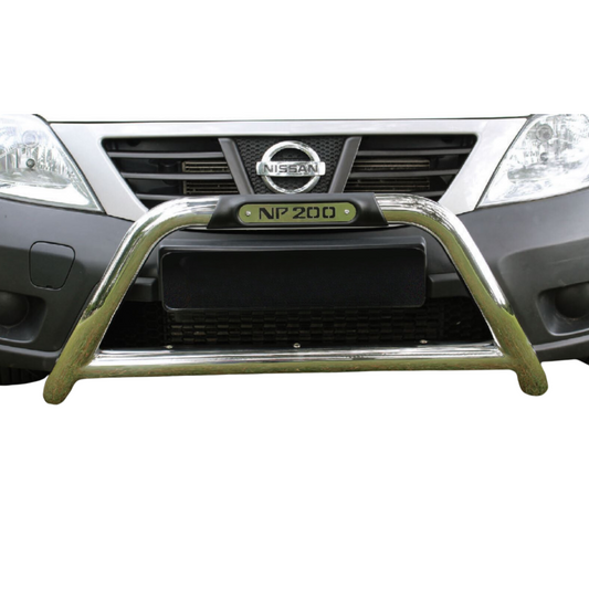 Nissan NP200 Nudge Bar 63mm with Cross Member & Light Mountings Stainless Steel