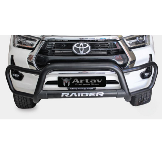Toyota Hilux GD6 Facelift Tri Bumper Black Stainless Steel